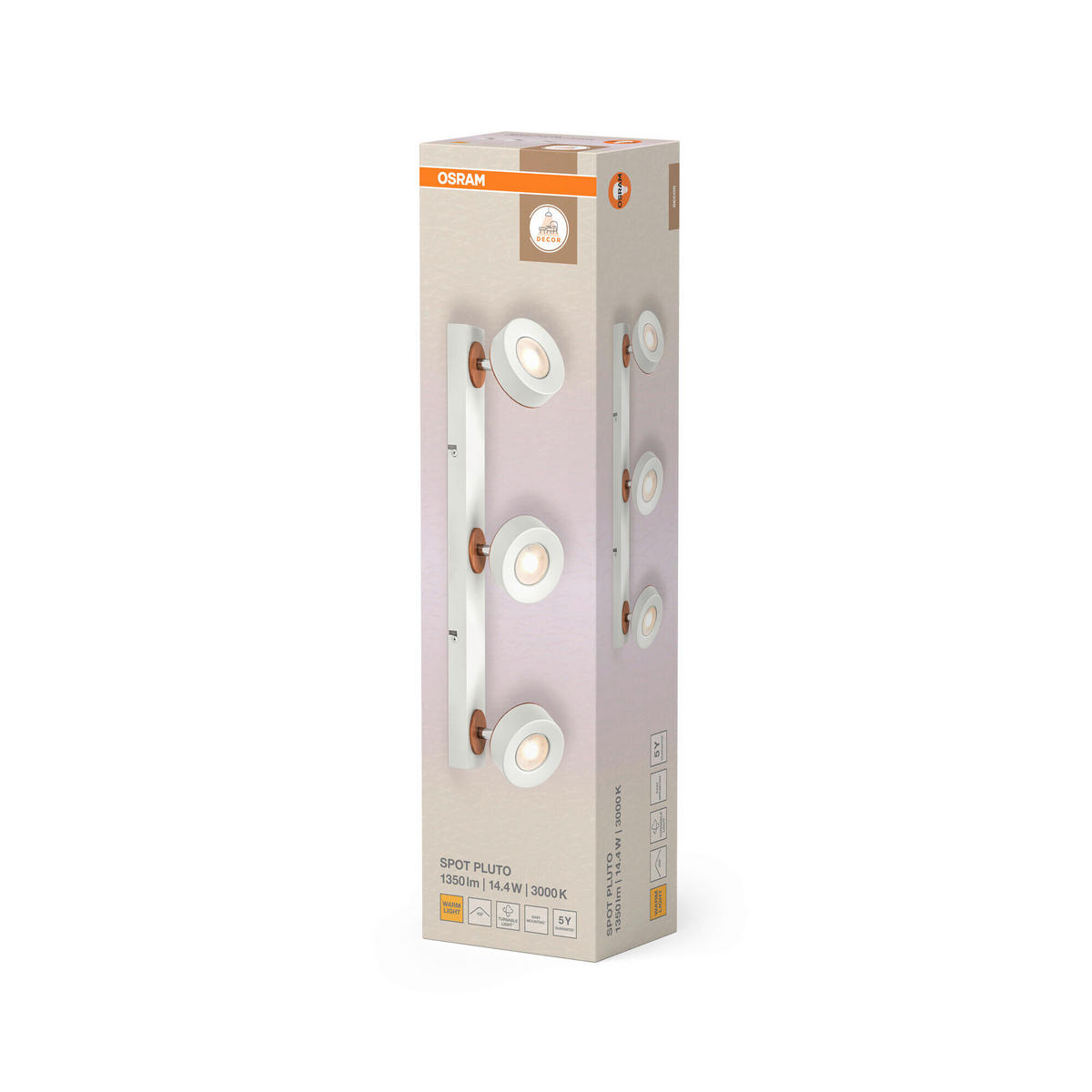 LED-DECKENLEUCHTE 49,8/9/10,8 cm   - Weiß, Design, Holz/Kunststoff (49,8/9/10,8cm) - Osram