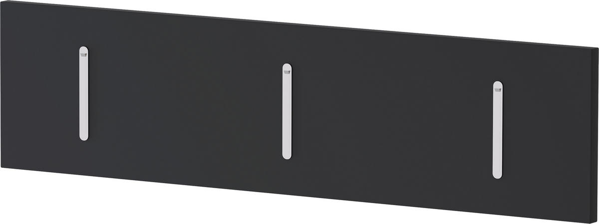 HAKENLEISTE  in Anthrazit  - Anthrazit, Design, Holzwerkstoff/Metall (100/25/3cm) - Moderano