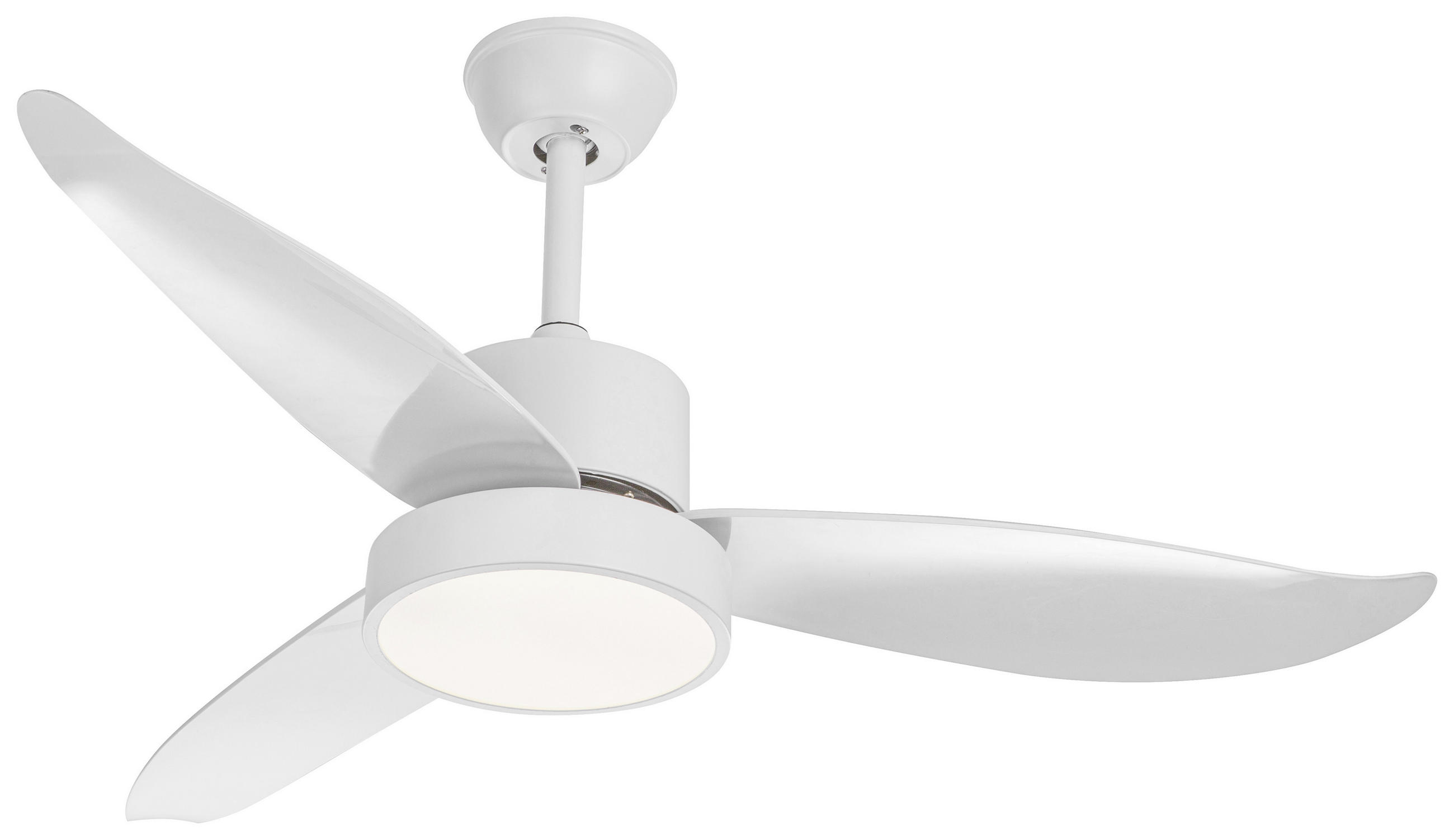 VENTILATOR STROPNI bijela bijela - bijela, Basics, staklo/metal (114,3/45cm) - Mican
