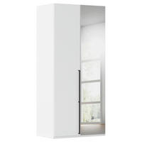 DREHTÜRENSCHRANK 101/235/61 cm,  in Weiß, 2-türig  - Chromfarben/Schwarz, Basics, Glas/Holzwerkstoff (101/235/61cm) - Novel