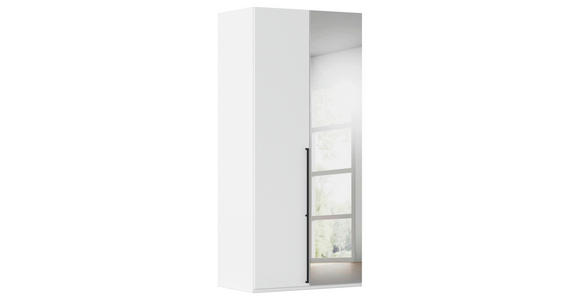 DREHTÜRENSCHRANK 101/235/61 cm,  in Weiß, 2-türig  - Chromfarben/Schwarz, Basics, Glas/Holzwerkstoff (101/235/61cm) - Novel