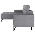 ECKSOFA Grau Chenille  - Schwarz/Grau, KONVENTIONELL, Textil/Metall (178/264cm) - Hom`in