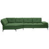 ECKSOFA in Flachgewebe Grün  157/344 cm  - Schwarz/Grün, Design, Textil/Metall (157/344cm) - Chilliano