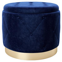 TABURE, tekstil temno modra  - zlate barve/temno modra, Trendi, tekstil (50/40/50cm) - Playboy