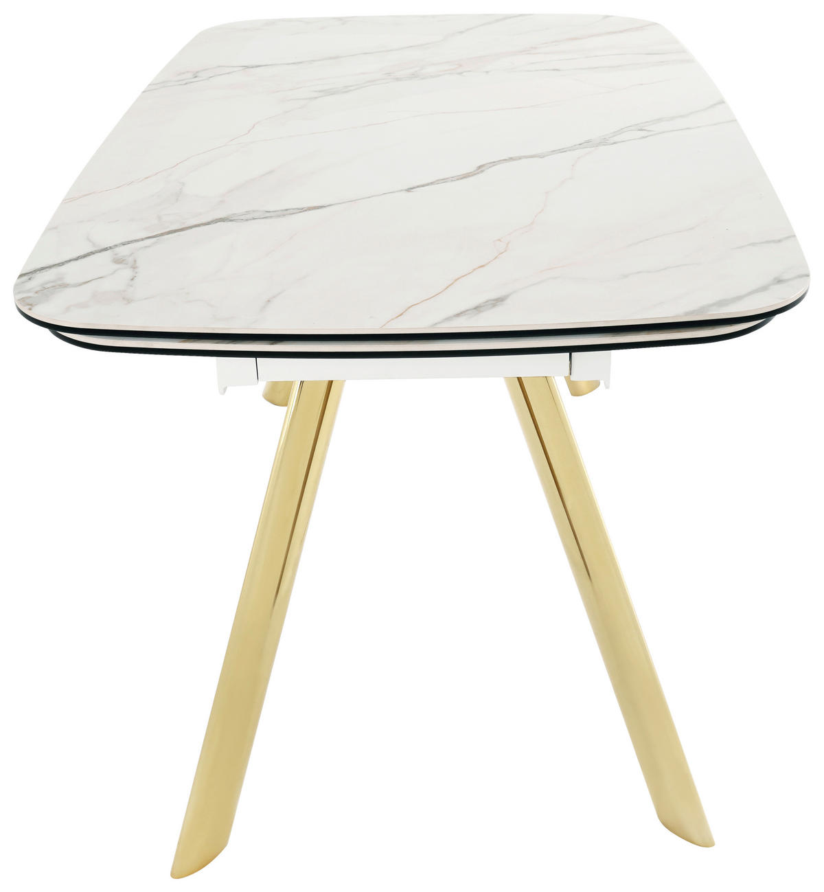 ÉTKEZŐASZTAL - aranyszínű/fehér, Design, üveg/fém (198/76/89cm) - Hom`in