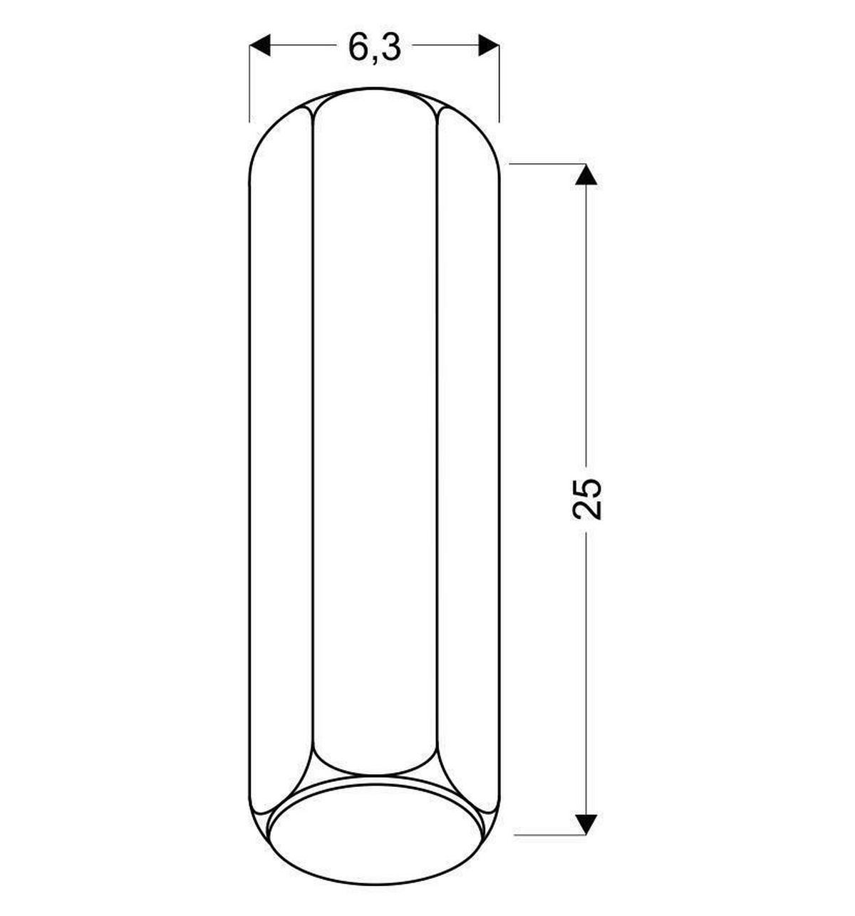 DECKENLEUCHTE Tube 6,3/6,3/25 cm   - Design (6,3/6,3/25cm)