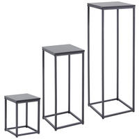BEISTELLTISCHSET quadratisch Schwarz  - Schwarz, MODERN, Holzwerkstoff/Metall (30/90/30cm) - MID.YOU