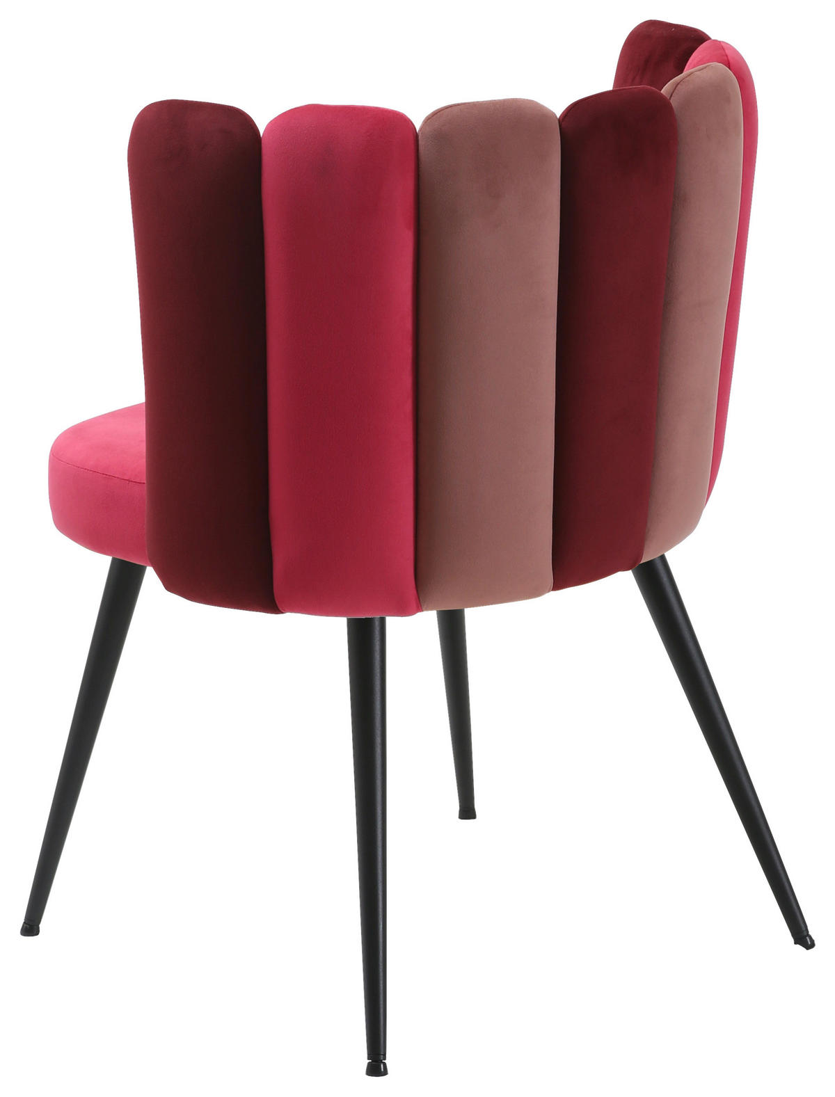 STUHL Samt Rot  - Rot/Schwarz, Design, Textil/Metall (58,5/79/55,5cm) - home24