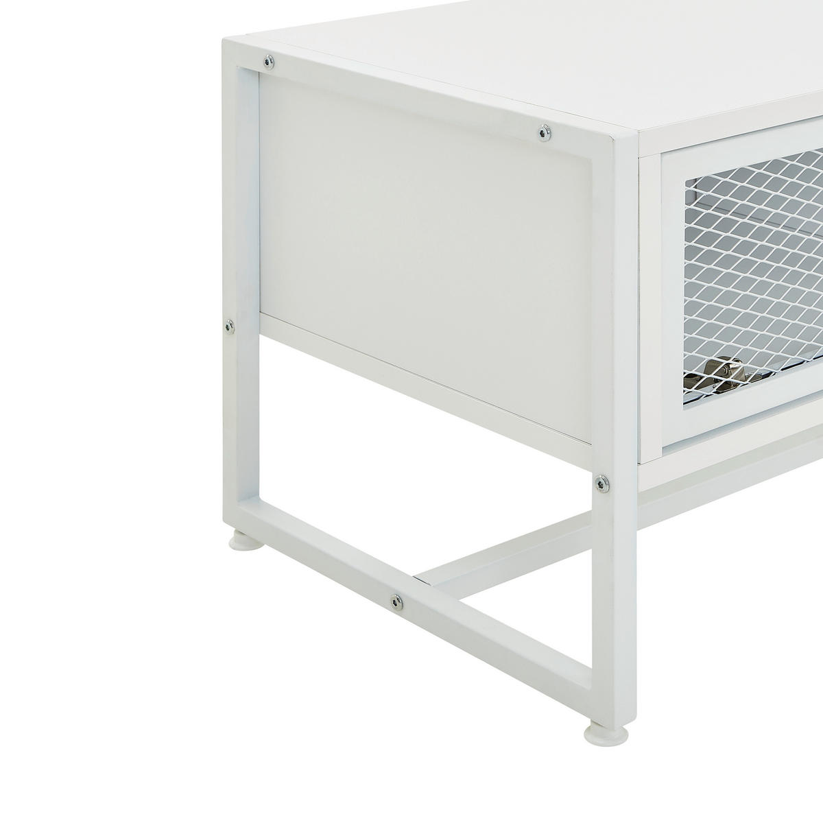 LAVICE S BOTNÍKEM, bílá, 95/40/41 cm - bílá, Moderní, kov/dřevo (95/40/41cm) - P & B