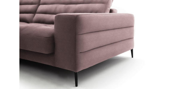 ECKSOFA in Cord Altrosa  - Schwarz/Altrosa, Design, Textil/Metall (207/296cm) - Dieter Knoll