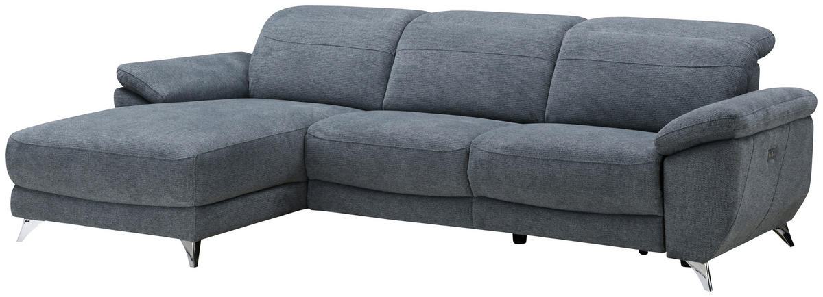SEDEŽNA GARNITURA, struktura svetlo modra  - srebrne barve/svetlo modra, Design, tekstil (167/269cm) - Xora