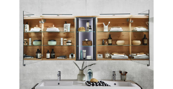 BADEZIMMER - Eichefarben/Anthrazit, Basics, Glas/Holz (155cm) - Dieter Knoll