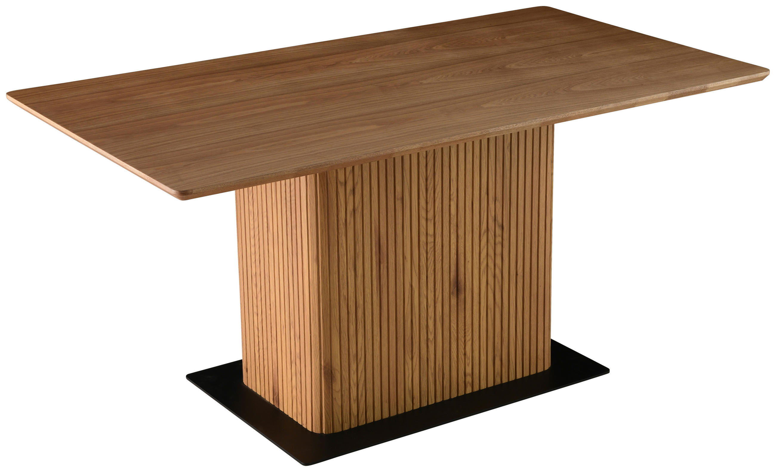 ESSTISCH Eiche furniert rechteckig Walnussfarben  - Walnussfarben/Schwarz, LIFESTYLE, Holz/Holzwerkstoff (160/75/90cm) - MID.YOU