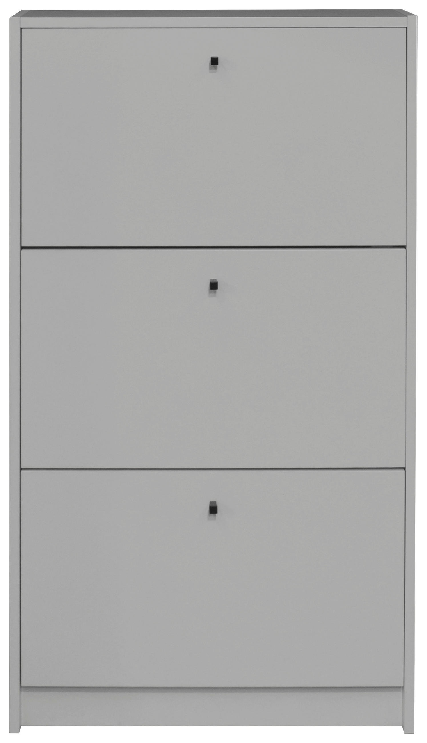 Thumbnail - Xora Schuhkipper Flap, Grau, Metall, 60x104x16 cm, Typenauswahl, stehend, Garderobe, Schuhaufbewahrung, Schuhkipper