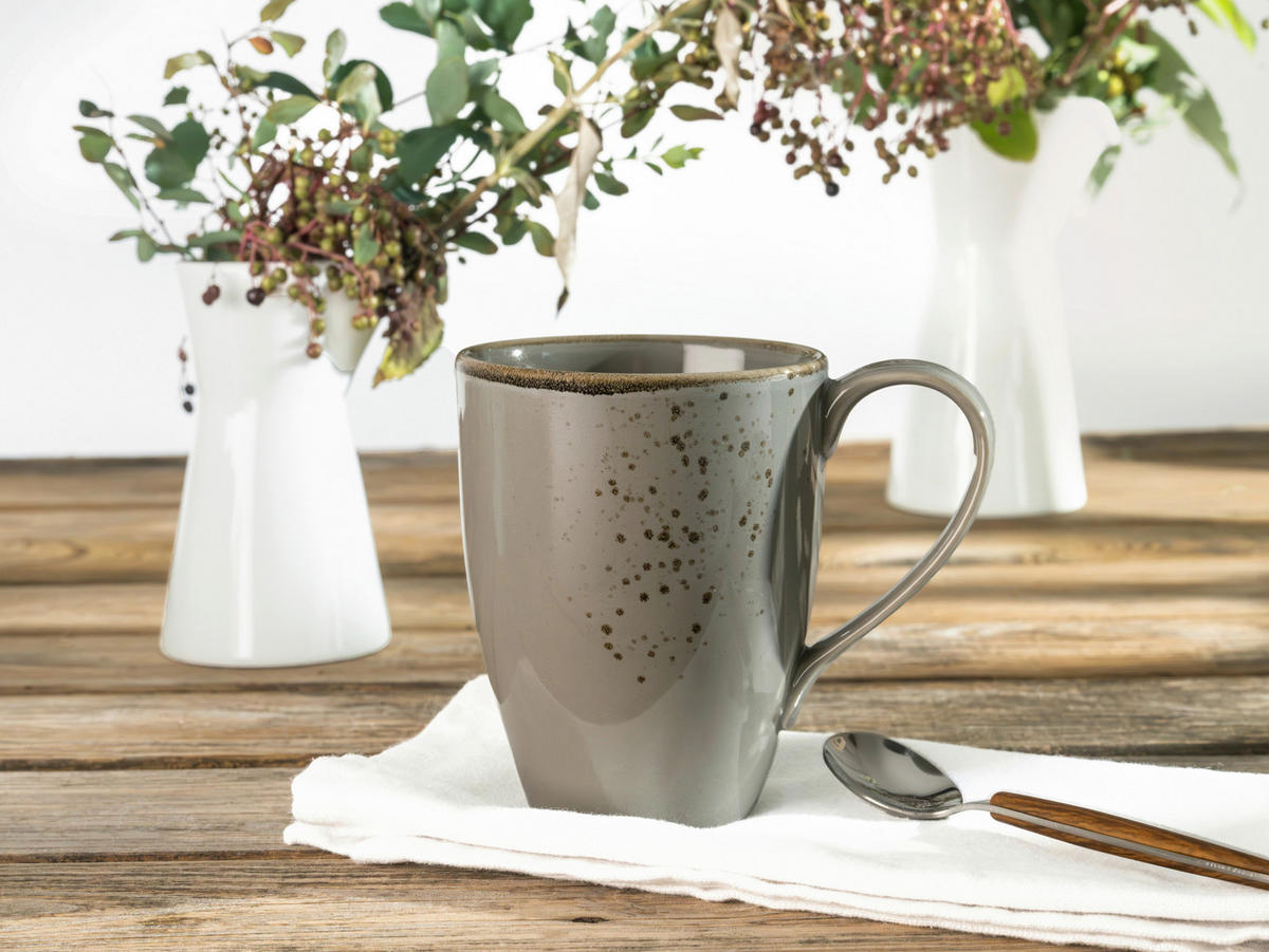 KAFFEEBECHERSET 6-teilig  - Grau, Trend, Keramik (300ml) - Creatable