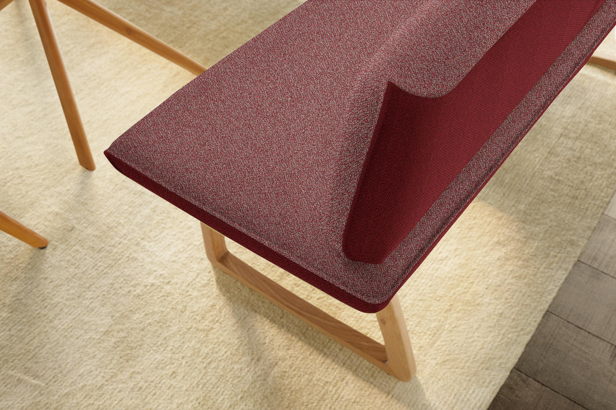 ECKBANK 162/237 cm  in Rot  - Eichefarben/Rot, Design, Holz/Textil (162/237cm) - Koinor