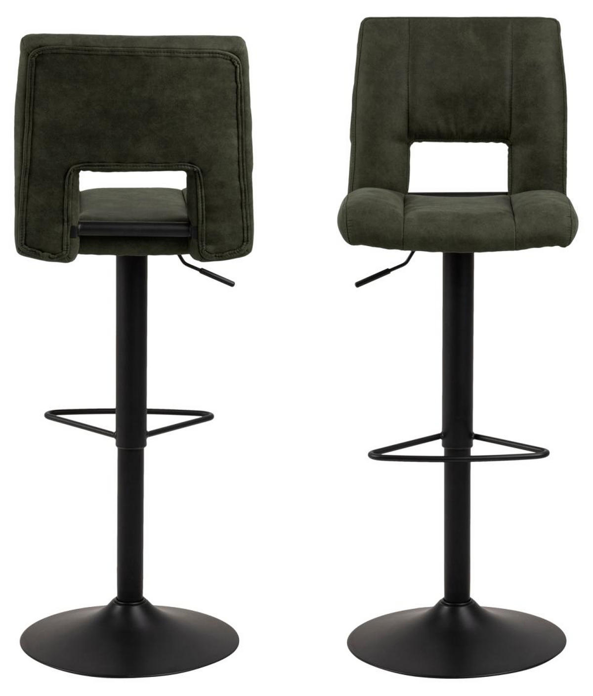 BAROVÁ ŽIDLE, černá, olivově zelená - černá/olivově zelená, Basics, kov/textil (41,5/115/52cm) - MID.YOU