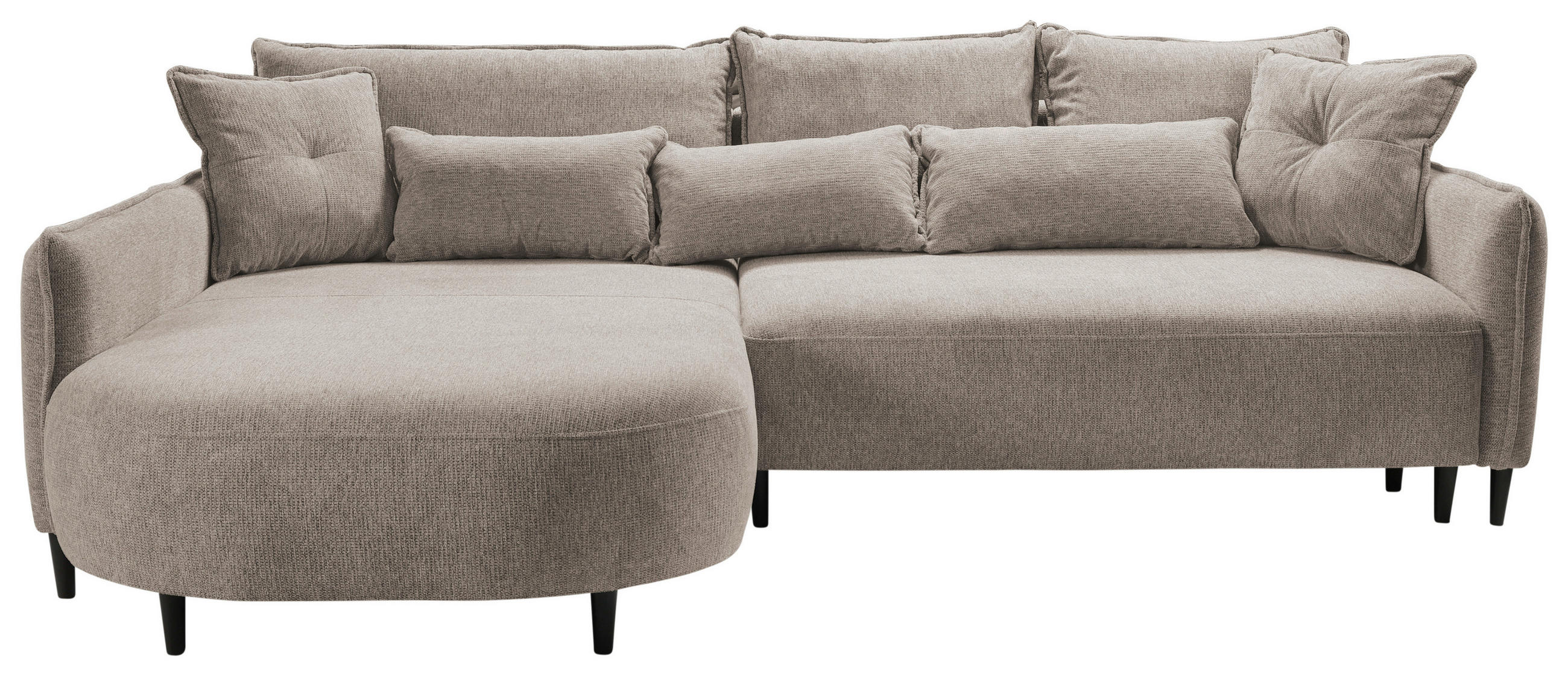 ECKSOFA Taupe Chenille  - Taupe/Schwarz, MODERN, Textil/Metall (200/285cm) - Carryhome