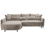 ECKSOFA Taupe Chenille  - Taupe/Schwarz, MODERN, Textil/Metall (200/285cm) - Carryhome