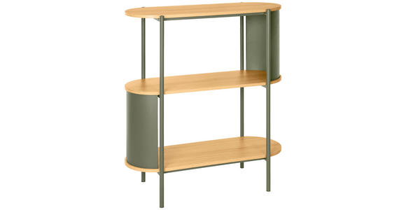 REGAL Grün, Naturfarben  - Naturfarben/Grün, Trend, Holzwerkstoff/Metall (80/95/33,8cm) - Xora