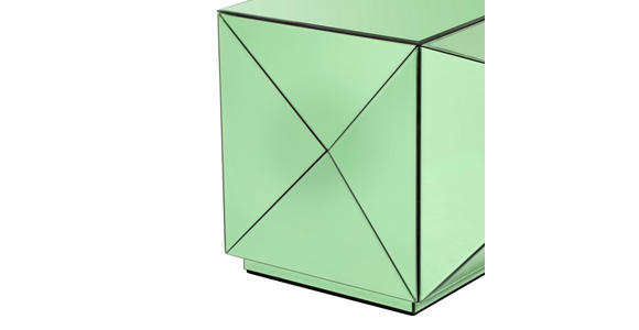 BEISTELLTISCH 40/40/40 cm Grün quadratisch  - Grün, Trend, Glas/Holzwerkstoff (40/40/40cm) - Novel