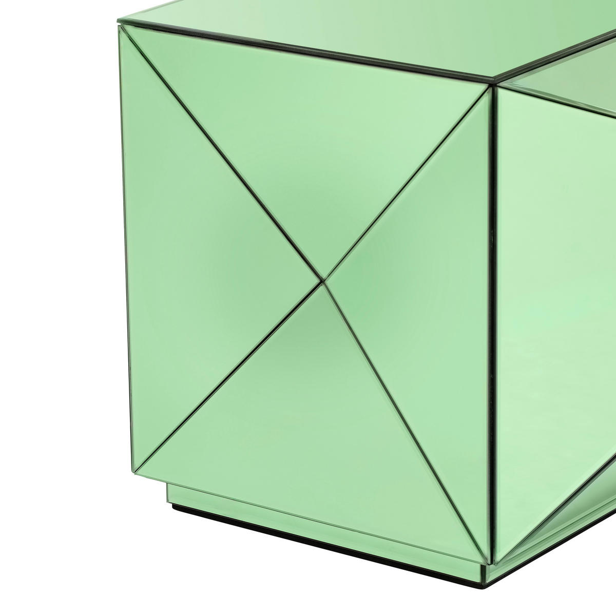 BEISTELLTISCH 40/40/40 cm Grün quadratisch  - Grün, Trend, Glas/Holzwerkstoff (40/40/40cm) - Novel
