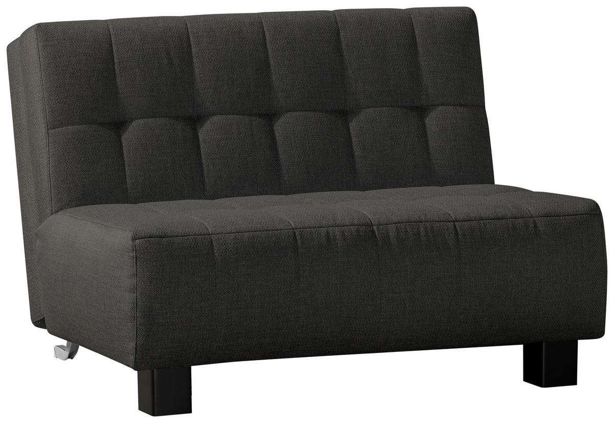 SCHLAFSOFA Anthrazit  - Anthrazit/Schwarz, Design, Textil/Metall (125/92/102cm) - Novel