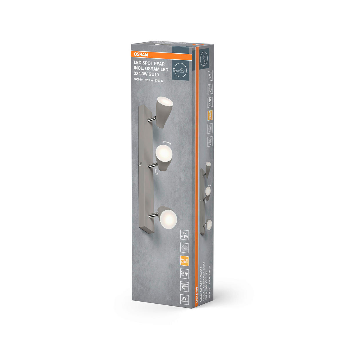 LED-STRAHLER 44,4/6/13,1 cm   - Grau, Basics, Kunststoff/Metall (44,4/6/13,1cm) - Osram