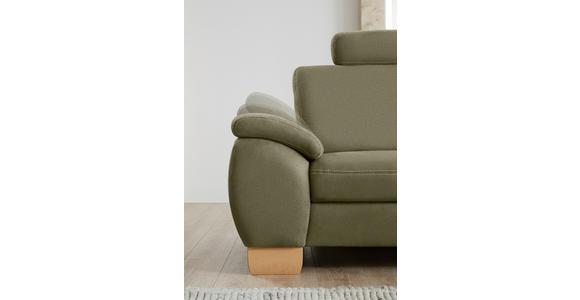ECKSOFA in Mikrofaser Hellgrün  286/236 cm  - Wildeiche/Beige, Natur, Holz/Textil (286/236cm) - Voleo