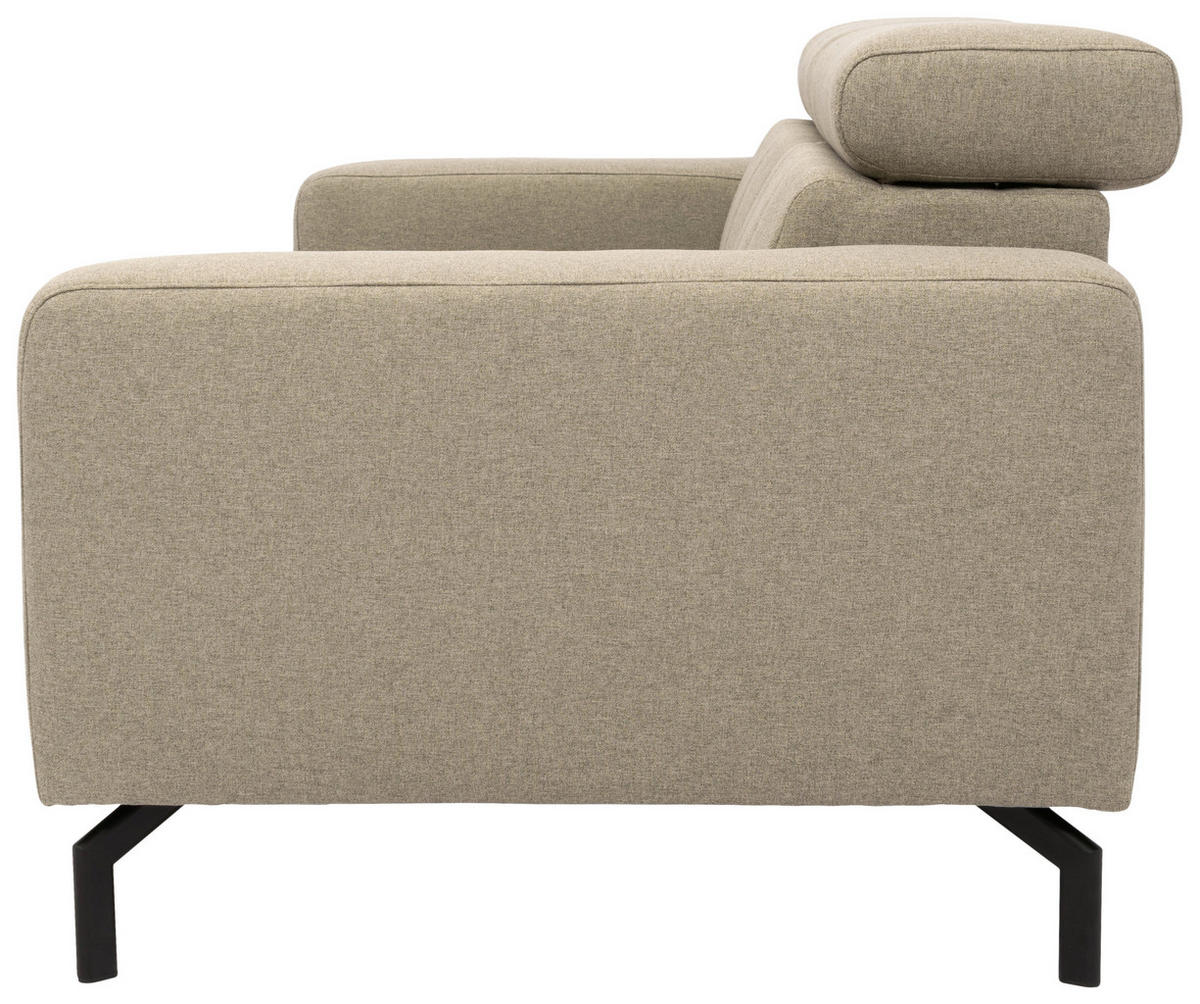 2-SITZER-SOFA Webstoff Schlammfarben  - Schlammfarben/Schwarz, Design, Textil/Metall (208/79/104cm) - MID.YOU