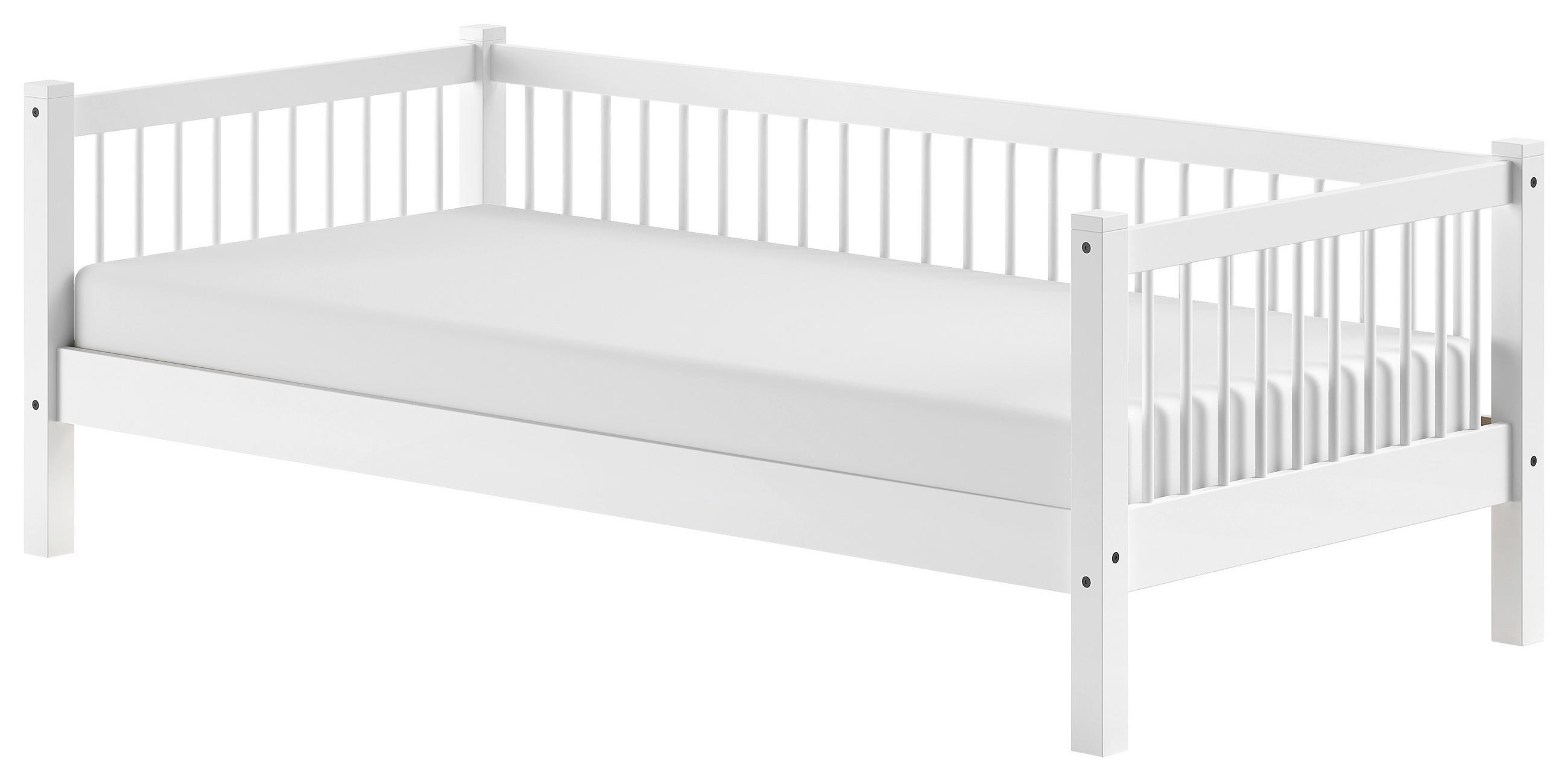 BETT 90/200 cm  in Weiß  - Naturfarben/Weiß, MODERN, Holz (90/200cm) - MID.YOU