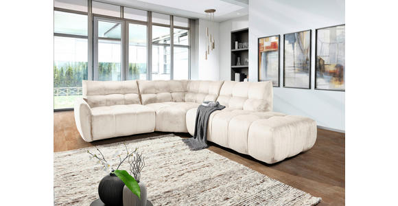 ECKSOFA Beige Flachgewebe  - Beige/Schwarz, MODERN, Kunststoff/Textil (235/275cm) - Landscape