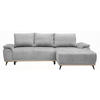 ECKSOFA in Chenille Grau  - Schwarz/Grau, MODERN, Textil/Metall (262/168cm) - home24