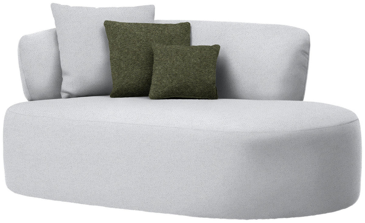 RÉCAMIERE in Chenille Grün, Hellgrau  - Hellgrau/Schwarz, MODERN, Kunststoff/Textil (166/86/105cm) - Hom`in