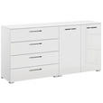 SIDEBOARD  160/81/42 cm 4 Schublade(n)  - Chromfarben/Weiß Hochglanz, Design, Holzwerkstoff/Kunststoff (160/81/42cm) - Novel