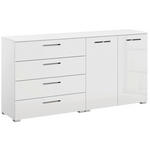 SIDEBOARD  in 160/81/42 cm  - Chromfarben/Weiß Hochglanz, Design, Holzwerkstoff/Kunststoff (160/81/42cm) - Novel