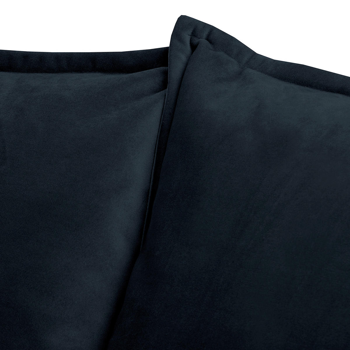 3-SITZER-SOFA JULI Samt Dunkelblau  - Schwarz/Dunkelblau, Design, Holz/Textil (203/86/100cm) - P & B