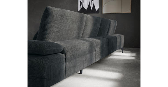 WOHNLANDSCHAFT in Webstoff Anthrazit - Anthrazit/Schwarz, Design, Textil/Metall (208/354/157cm) - Dieter Knoll