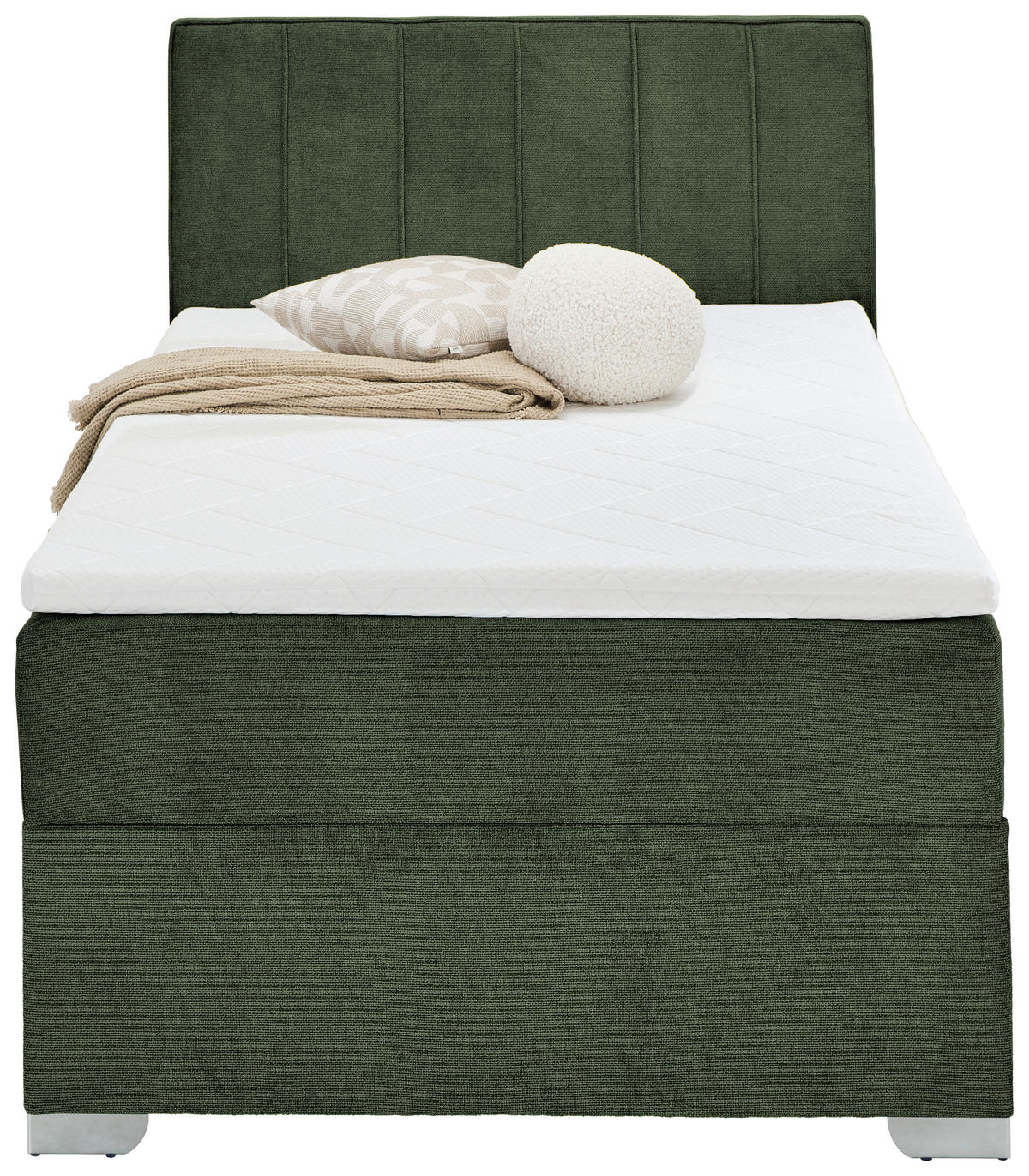 BOXBETT 120/200 cm  in Dunkelgrün  - Chromfarben/Dunkelgrün, Trend, Kunststoff/Textil (120/200cm) - Boxxx