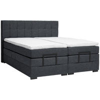 BOXSPRINGBETT 180/200 cm  in Dunkelgrau  - Dunkelgrau/Schwarz, KONVENTIONELL, Holz/Holzwerkstoff (180/200cm) - Moderano