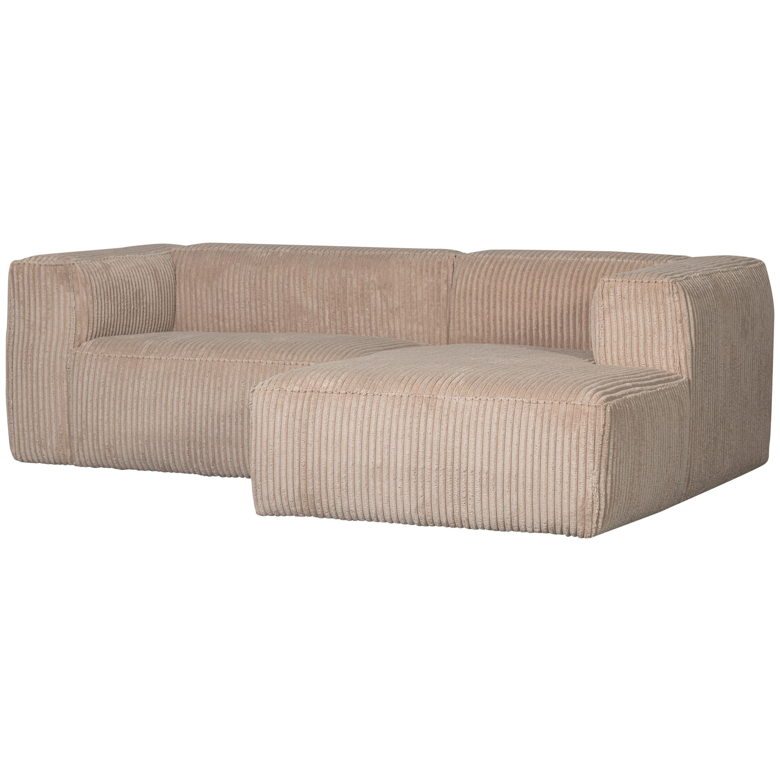 ECKSOFA Bean Beige Cord  - Beige/Schwarz, Design, Kunststoff/Textil (254/178cm) - Livetastic