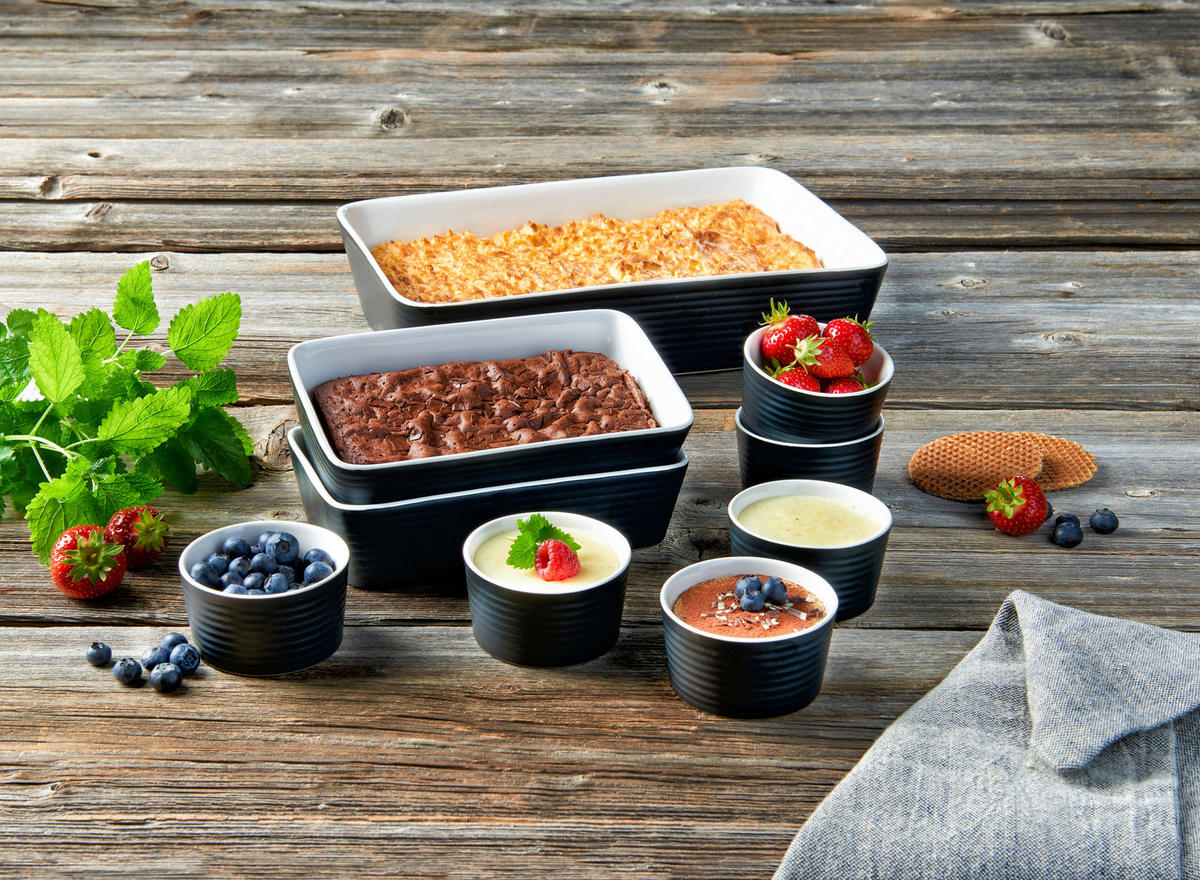 Set Vase Pentru Cuptor  9 piese  - alb/negru, Basics, ceramică - Homeware Profession.