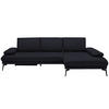 ECKSOFA in Echtleder Schwarz  - Schwarz, Design, Leder/Metall (273/187cm) - Celina Home
