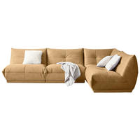 ECKSOFA Hellbraun Lederlook  - Hellbraun, Trend, Textil (315/210cm) - Livetastic