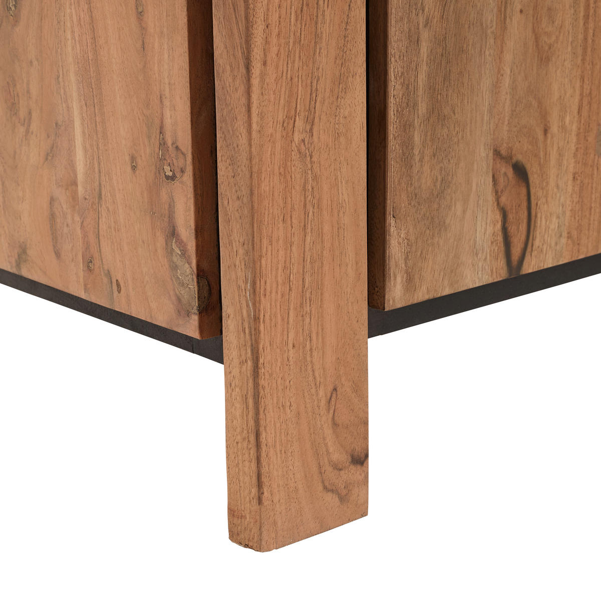 SIDEBOARD  in 175/80/40 cm  - Schwarz/Akaziefarben, Natur, Glas/Holz (175/80/40cm) - Livetastic