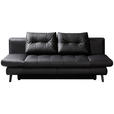 SCHLAFSOFA in Echtleder Schwarz  - Schwarz, Design, Leder/Metall (209/94/94cm) - Novel