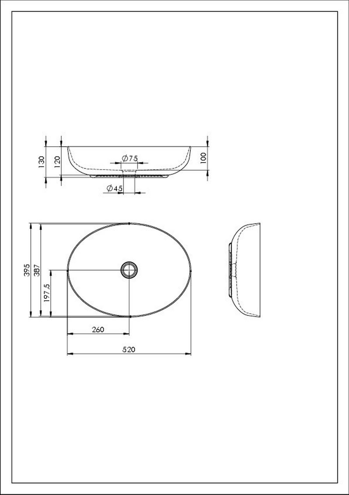 Chiuveta Baie 52/13/39,5 cm  - antracit, Basics, ceramică (52/13/39,5cm)