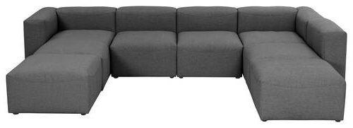 WOHNLANDSCHAFT Anthrazit Flachgewebe  - Anthrazit, Design, Kunststoff/Textil (235/350/250cm) - Max Winzer
