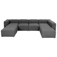 WOHNLANDSCHAFT Anthrazit Flachgewebe  - Anthrazit, Design, Kunststoff/Textil (235/350/250cm) - Max Winzer