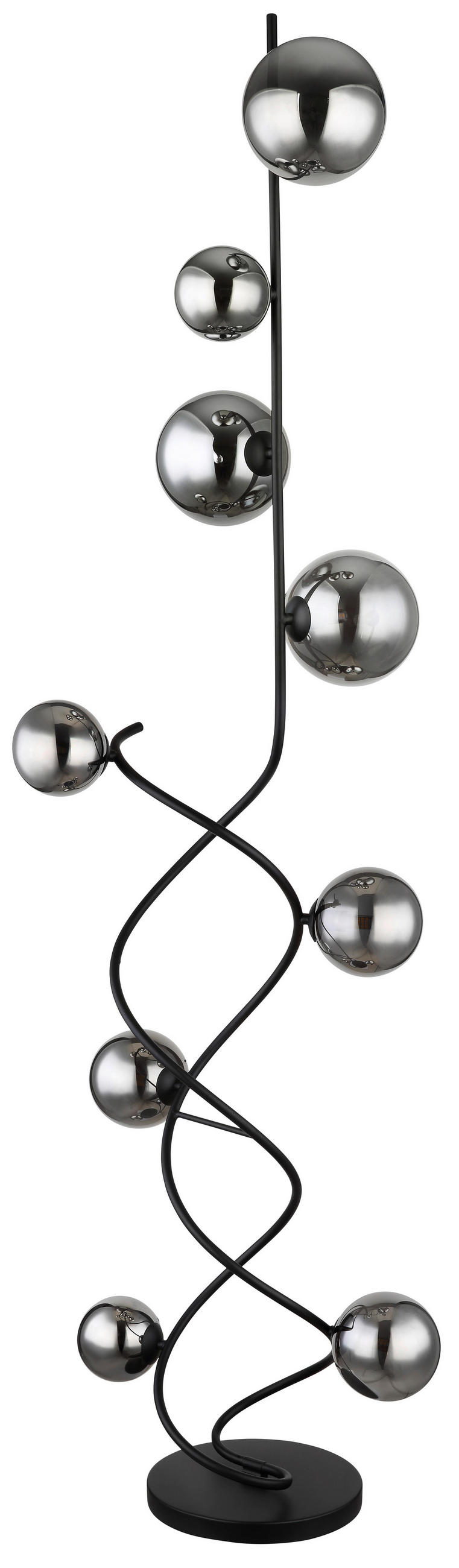 LED-STEHLEUCHTE 42,5/40/162 cm   - Schwarz, Design, Glas/Kunststoff (42,5/40/162cm) - Globo